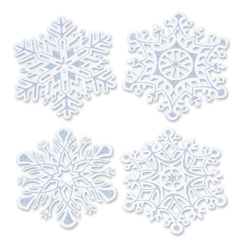 Glittered Snowflake Cutouts – 14"-14½" by Beistle for Christmas and winter
