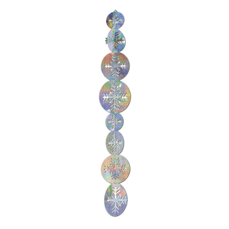 3-D Prismatic Snowflake Gleam 'N Garland – 21" – (2/Pkg) by Beistle for Christmas and winter Metallic