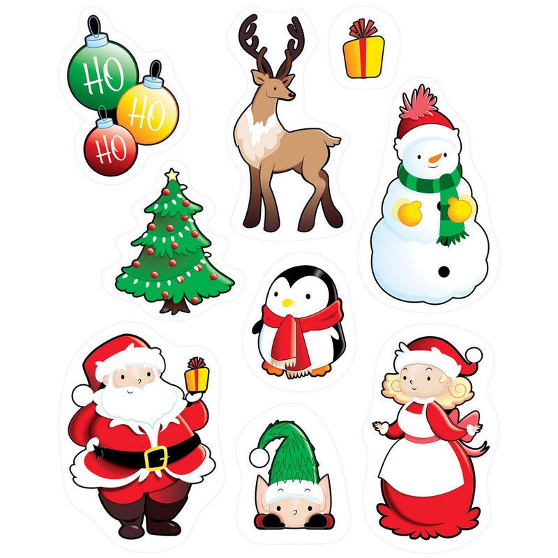 Santa & Friends Clings – 12" x 17" Sh – (9/Sh) by Beistle for Christmas and winter Window Clings