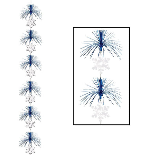 Snowflake Firework Stringer – 7' – (1/Pkg) by Beistle for Christmas and winter Stringers