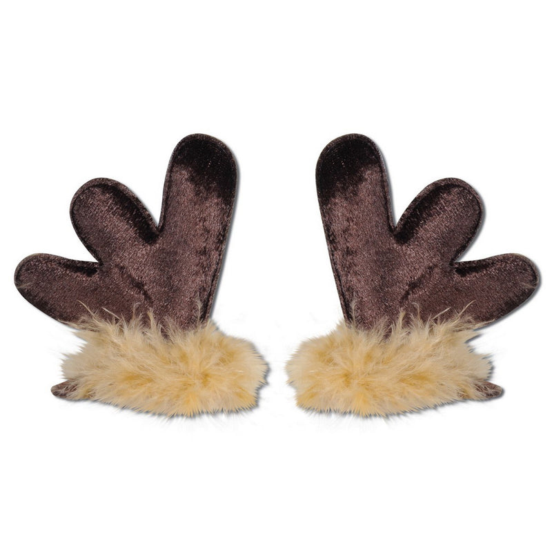 Antler Hair Clips – (1 Pair/Card) by Beistle for Christmas and winter