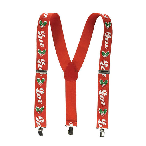 Candy Cane & Holly Suspenders – (1/Pkg) by Beistle for Christmas and winter