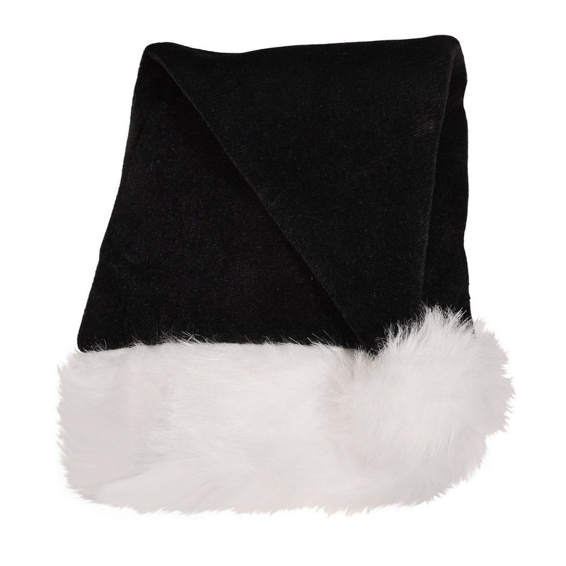 Black Santa Hat – (1/Card) by Beistle for Christmas and winter Plush