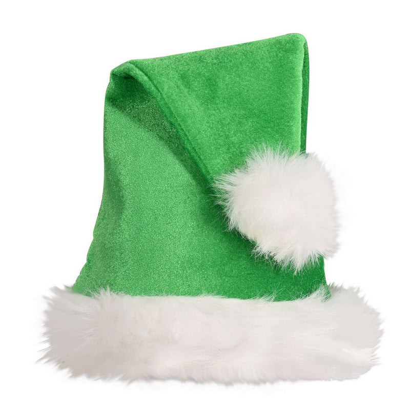 Green Santa Hat – (1/Card) by Beistle for Christmas and winter Plush