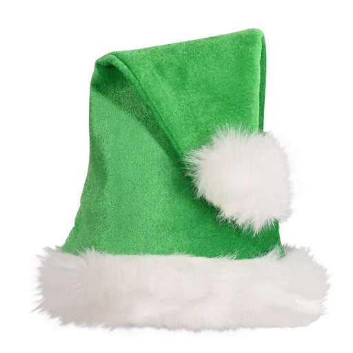 Green Santa Hat – (1/Card) by Beistle for Christmas and winter Plush