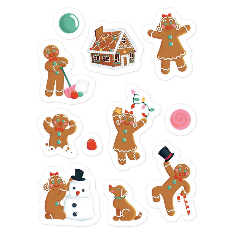 Gingerbread Stickers – 4¾" x 7½" – (4 Shs/Pkg) by Beistle for Christmas and winter