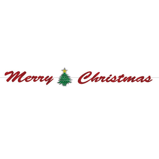 Merry Christmas Streamer – 7½" x 6' – (1/Pkg) by Beistle for Christmas and winter Streamers