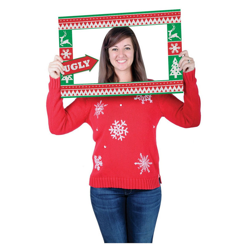 Ugly Sweater Photo Fun Frame – 15½" x 23½" – (1/Pkg) by Beistle for Christmas and winter Photo Fun Frames