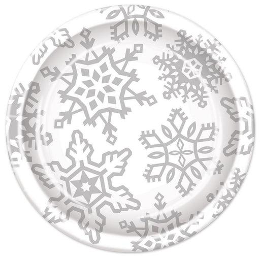 Snowflake Plates – 9" – (8/Pkg) by Beistle for Christmas and winter Plates-Dinner