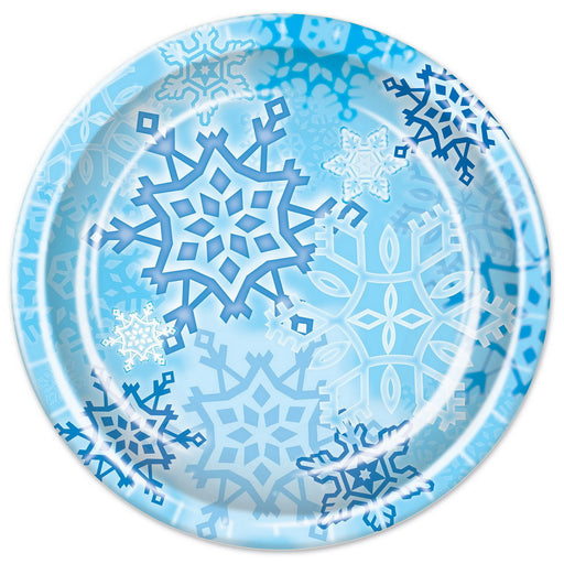 Snowflake Plates – 9" – (8/Pkg) by Beistle for Christmas and winter Plates-Dinner