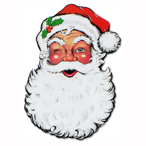 Display Santa Face Cutout – 26" by Beistle for Christmas and winter Printed