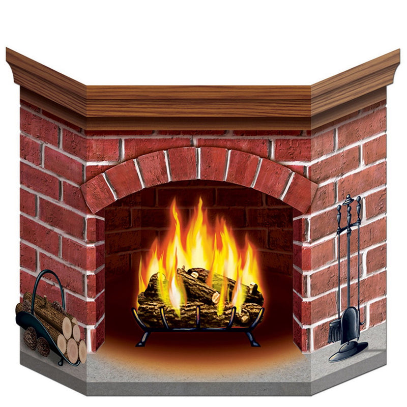 Brick Fireplace Stand-Up – 3' 1" x 25" – (1/Pkg) by Beistle for Christmas and winter Photo Props