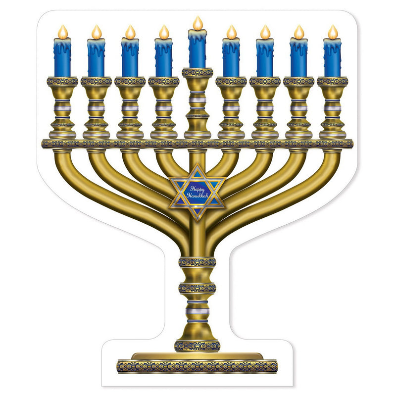 Menorah Stand-Up – 3' 6" x 35¾" – (1/Box) by Beistle for Hanukkah 3-D Props