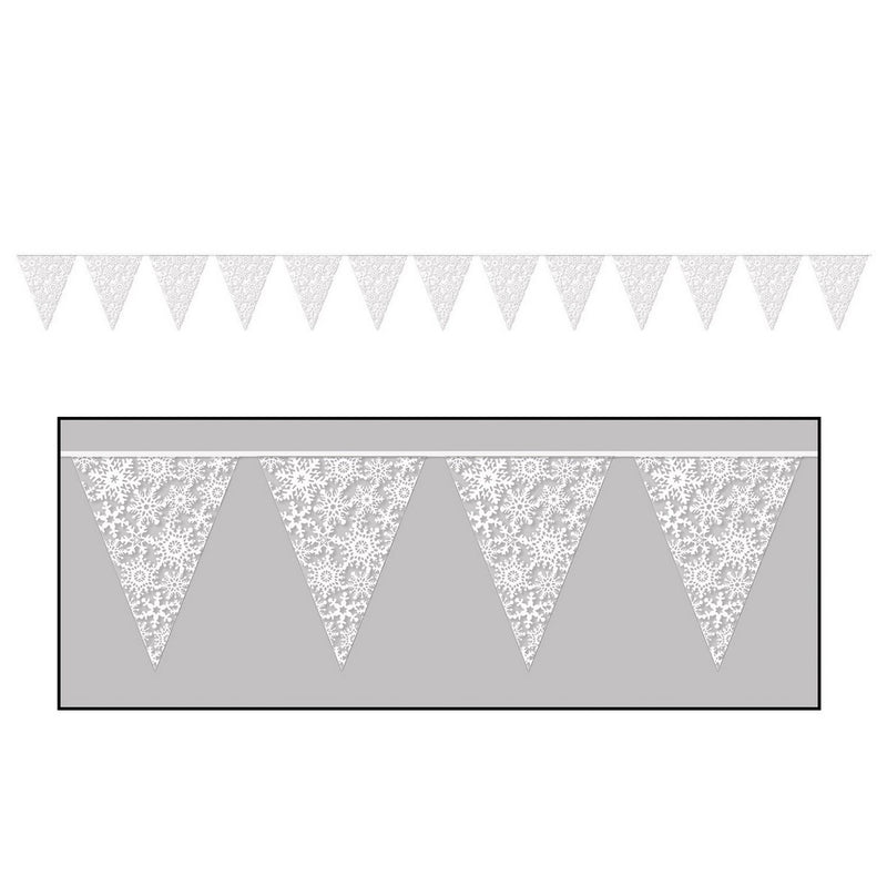 Snowflake Pennant Banner – 11" x 12' – (1/Pkg) by Beistle for Christmas and winter Pennant Banners