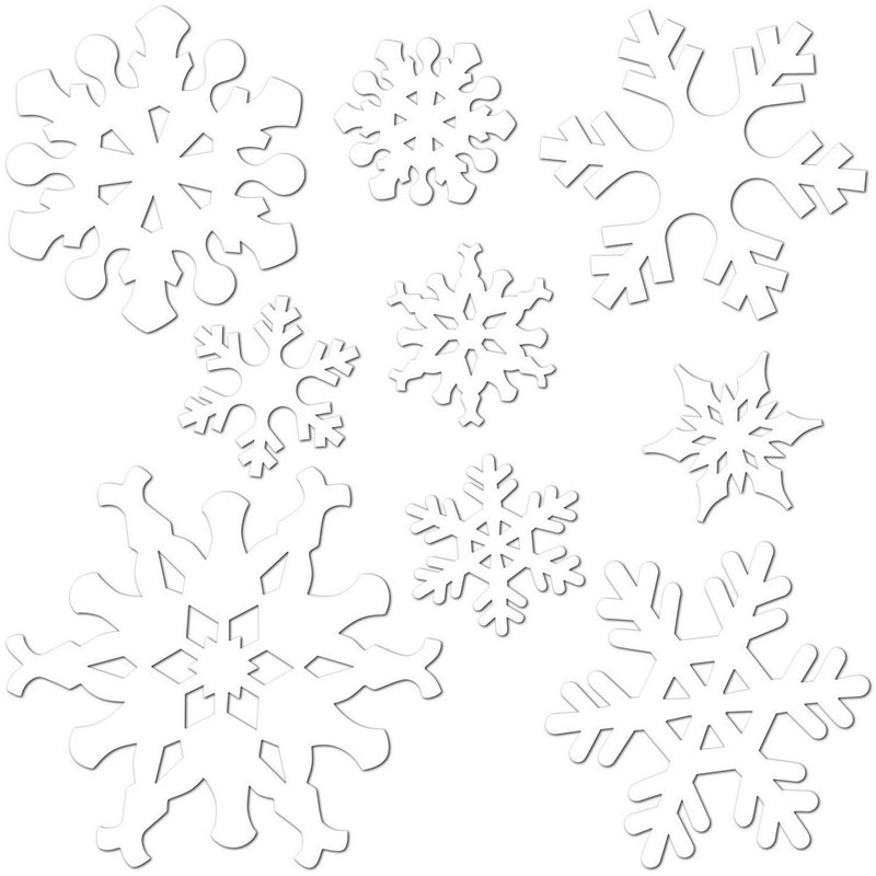 Snowflake Cutouts – 5"-12" – (9/Pkg) by Beistle for Christmas and winter Printed