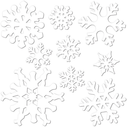 Snowflake Cutouts – 5"-12" – (9/Pkg) by Beistle for Christmas and winter Printed