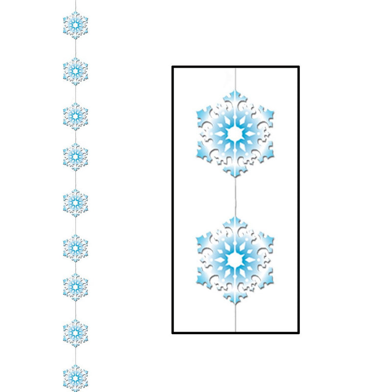 Snowflake Stringer – 6' 6" – (1/Pkg) by Beistle for Christmas and winter Stringers