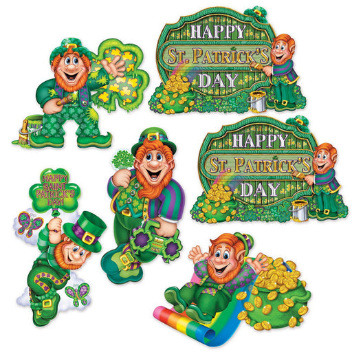 St Patrick's Day Cutouts – 12"-14" – (6/Pkg) by Beistle for St. Patrick's Day Printed