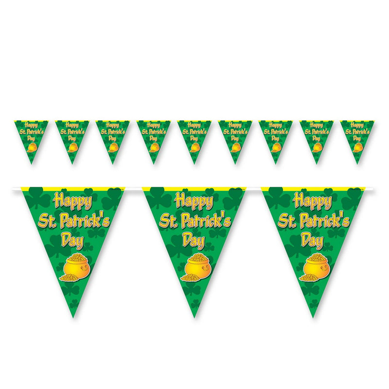 Happy St Patrick's Day Pennant Banner – 11" x 12' – (1/Pkg) by Beistle for St. Patrick's Day Pennant Banners