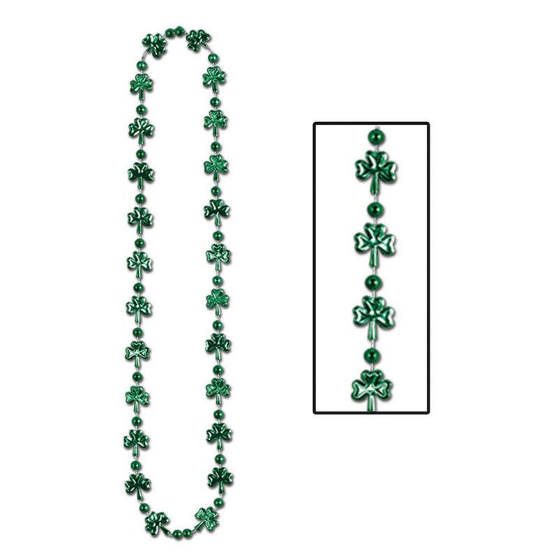 Bulk Shamrock Beads – 33" by Beistle for St. Patrick's Day Novelty Beads