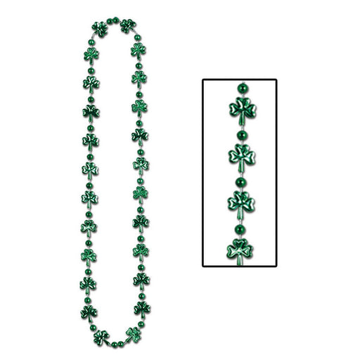 Bulk Shamrock Beads – 33" by Beistle for St. Patrick's Day Novelty Beads