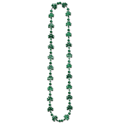 Shamrock Beads – 33" – (1/Card) by Beistle for St. Patrick's Day Novelty Beads