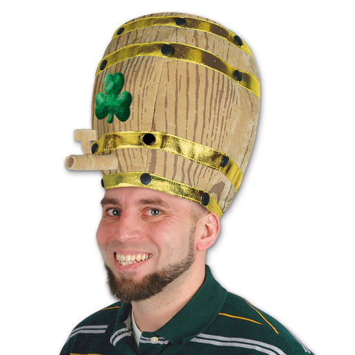 Plush Shamrock Beer Barrel Hat – (1/Card) by Beistle for St. Patrick's Day