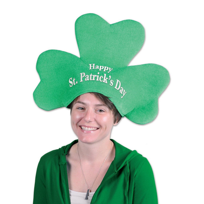 Plush St Patrick's Day Shamrock Hat – (1/Card) by Beistle for St. Patrick's Day
