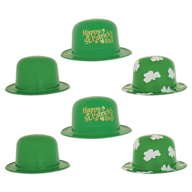 St Patrick's Derby Assortment – (6/Pkg) by Beistle for St. Patrick's Day Plastic