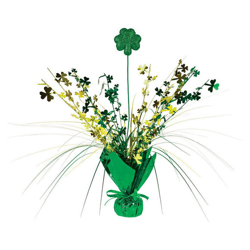Shamrock Gleam 'N Spray Centerpiece – 15" – (1/Pkg) by Beistle for St. Patrick's Day Gleam 'N Burst