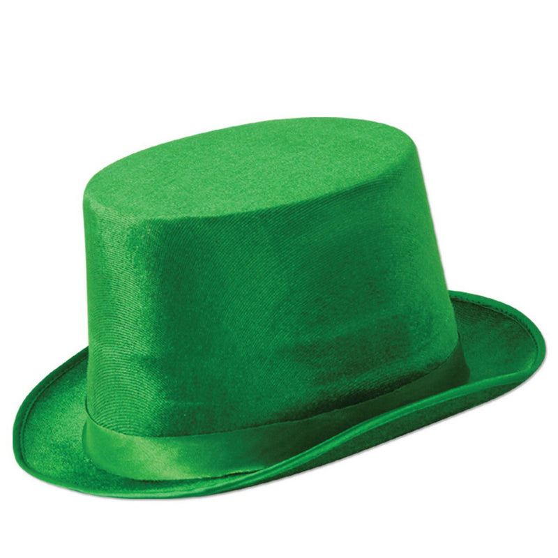 Green Vel-Felt Top Hat by Beistle for St. Patrick's Day Fabric