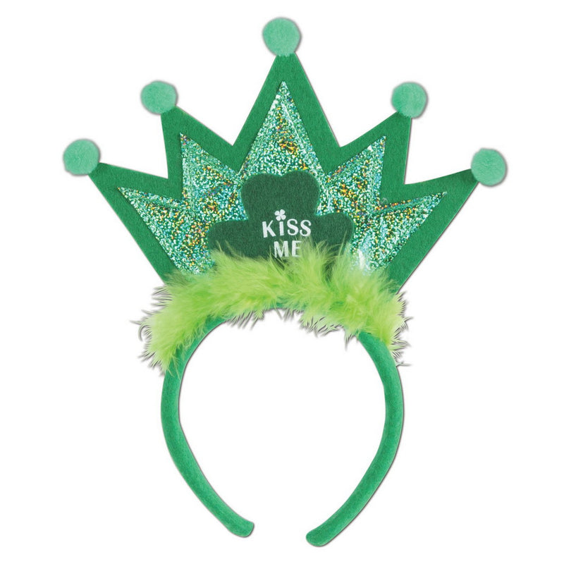 Shamrock Tiara Headband – (1/Card) by Beistle for St. Patrick's Day Boppers and Headbands