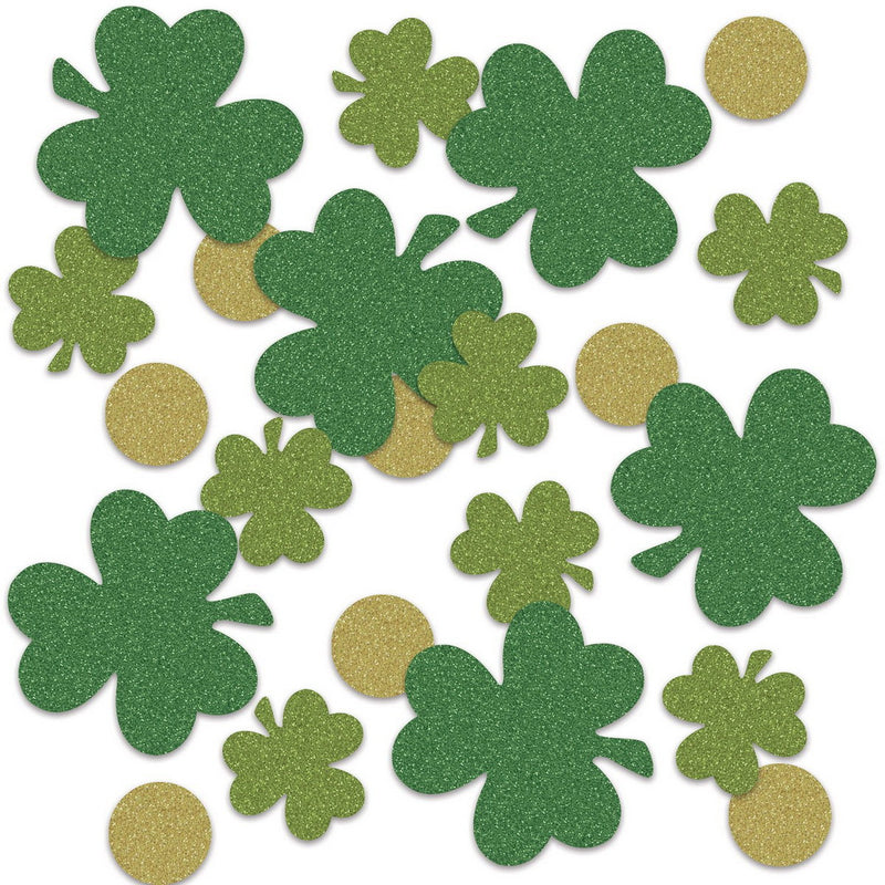 Shamrock & Coin Deluxe Sparkle Confetti – (½ Oz/Pkg) by Beistle for St. Patrick's Day