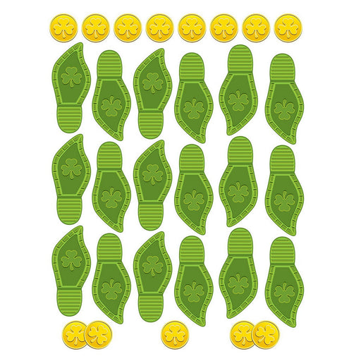 Leprechaun Footprints & Coins PNP – 12" x 17" Sh – (29/Sh) by Beistle for St. Patrick's Day Peel 'N Place