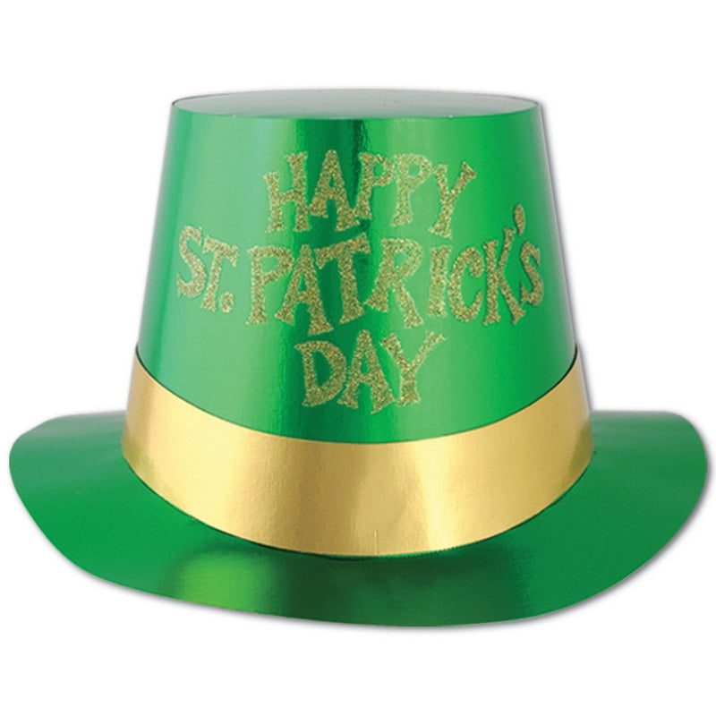Glittered St Patrick's Day Foil Hi-Hat by Beistle for St. Patrick's Day