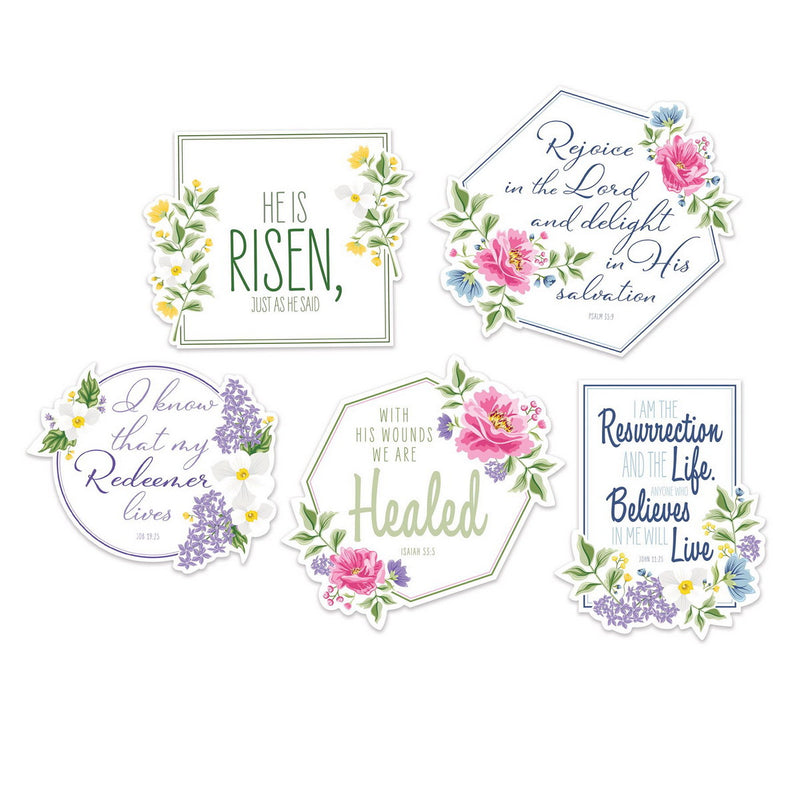 He Is Risen! Cutouts – 8"-11" – (5/Pkg) by Beistle for Easter Printed