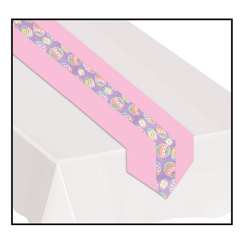 Easter Egg Fabric Table Runner – 12" x 6' – (1/Pkg) by Beistle Table Runners - Fabric