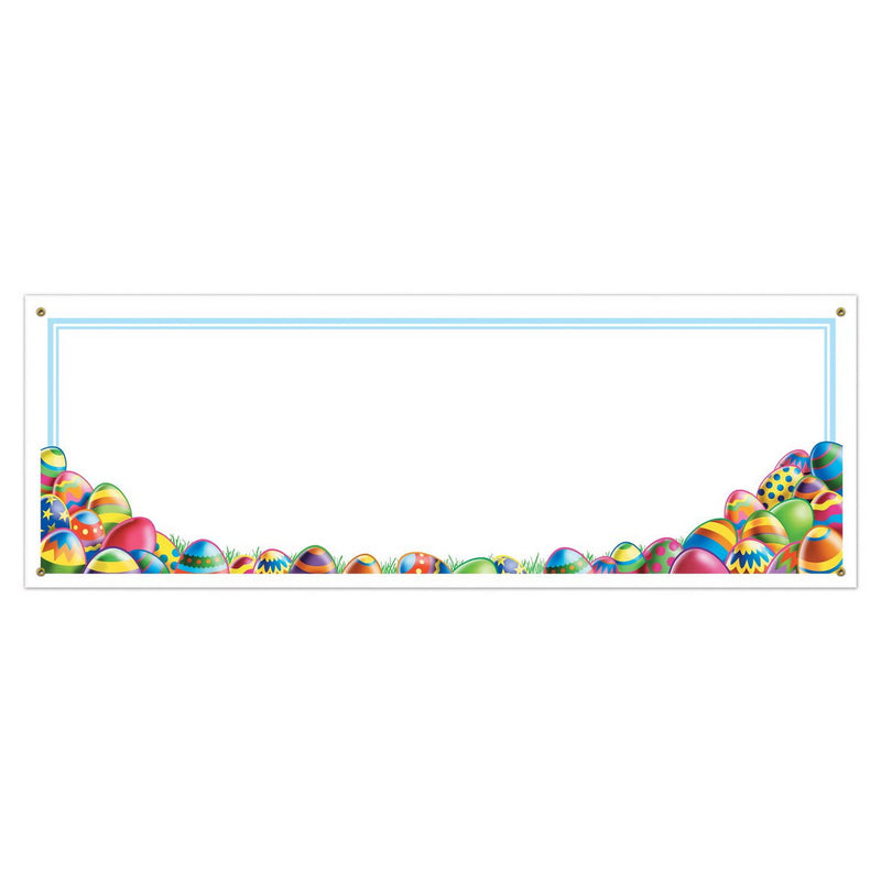Easter Egg Hunt Sign Banner – 5' x 21" – (1/Pkg) by Beistle All-Weather