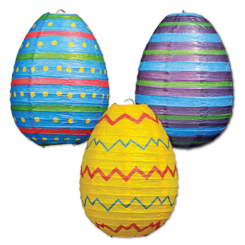 Easter Egg Paper Lanterns – 10" – (3/Pkg) by Beistle