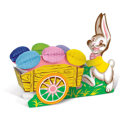 Vintage Easter Bunny w/Cart – 10½" – (1/Pkg) by Beistle for Easter-Vintage Tissue