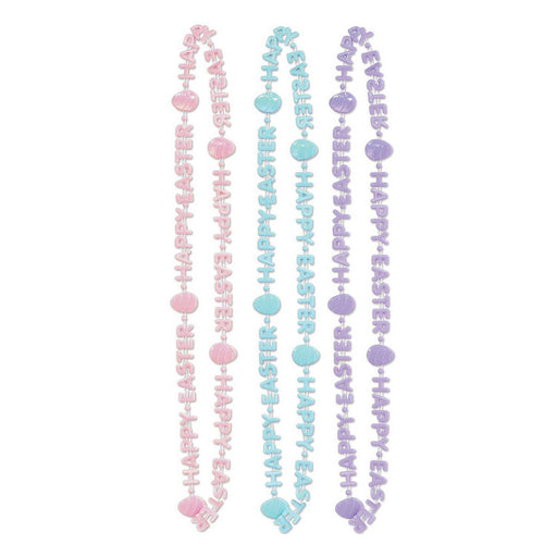 Happy Easter Beads-Of-Expression – 33" – (3/Card) by Beistle Novelty Beads
