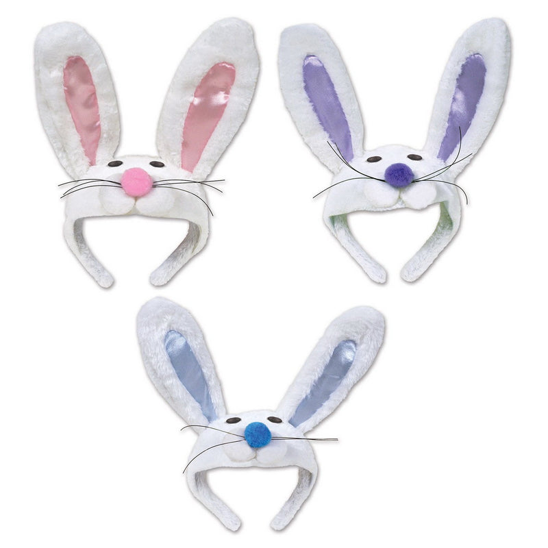 Plush Bunny Headbands – (1/Card) by Beistle for Easter Boppers and Headbands