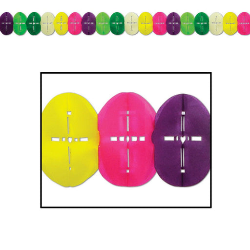 Easter Egg Garland – 6¼" x 12' – (1/Pkg) by Beistle Tissue