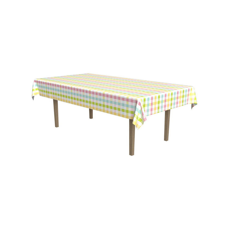 Plaid Paper Tablecover – 54" x 96" – (1/Pkg) by Beistle for Easter Table Covers - Patterned