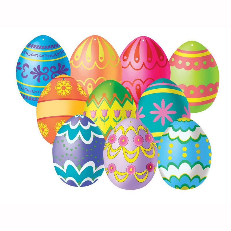Mini Easter Egg Cutouts – 4½" – (10/Pkg) by Beistle Printed