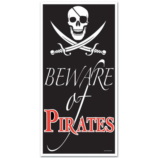 Beware Of Pirates Door Cover – 5' x 30" – (1/Pkg) by Beistle Door Covers