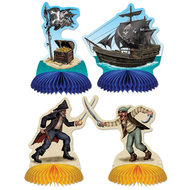 Pirate Mini Centerpieces – 5½" – (4/Pkg) by Beistle Tissue