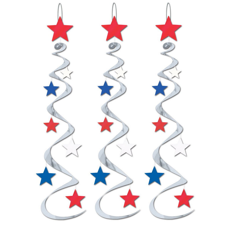 Star Whirls – 30" – (3/Pkg) by Beistle for Patriotic