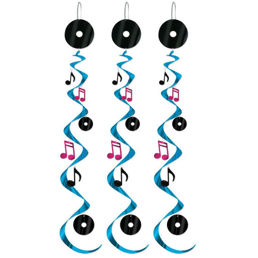 Rock & Roll Whirls – 30" – (3/Pkg) by Beistle for 50's and Rock & Roll