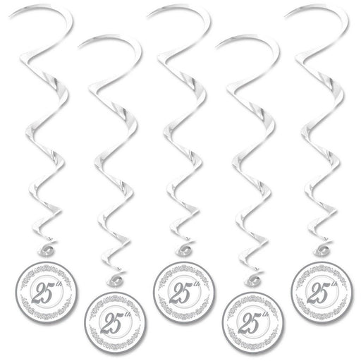 "25th" Anniversary Whirls – 3' 4" – (5/Pkg) by Beistle